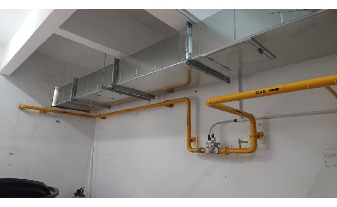 Pakej Setup kedai dobi layan diri gas piping system ikut undang-undang Malaysia LPG jenis komersial. 